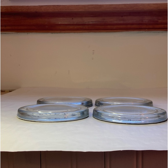 4 Heavy Round Glass Coasters Famous Wine Brand Labels Advertising Felt Backing - Picture 7 of 8